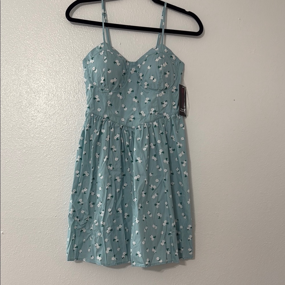 No Boundaries Blue Floral Midi Dress